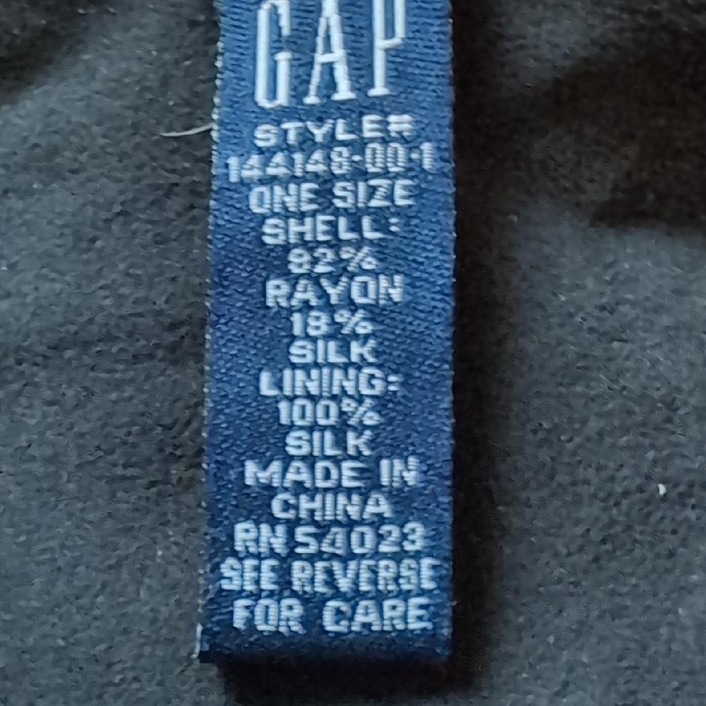Vintage 90's GAP Black  Silk And Velvet  Scarf 48" Long - Picture 2 of 5